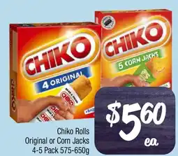 Chiko Rolls Original or Corn Jacks