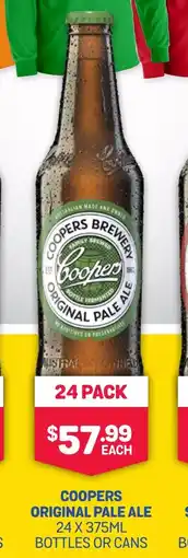SipnSave COOPERS SPARKLING ALE 24 X 375ML BOTTLES OR CANS offer