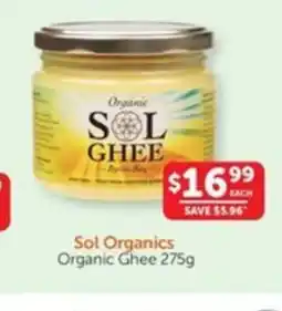 Sol Organics Organic Ghee 275g
