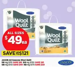 Spotlight JASON All Seasons Wool Quilt offer