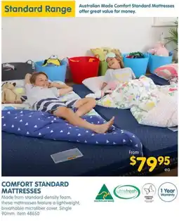 Clark Rubber COMFORT STANDARD MATTRESSES offer