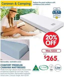 Clark Rubber COMFORT PREMIUM CARAVAN MATTRESSES offer