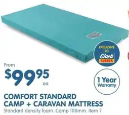 Clark Rubber COMFORT STANDARD CAMP+CARAVAN MATTRESS offer