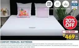 Clark Rubber COMFORT PREMIUM+ MATTRESSES offer