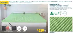 Clark Rubber COMFORT PLUS SUPPORT MATTRESS TOPPERS offer