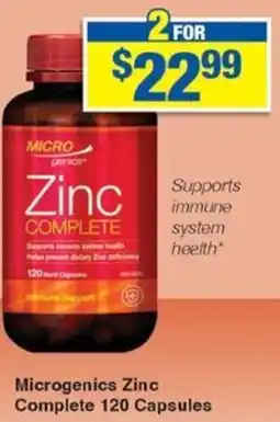 My Chemist Microgenics Zinc Complete 120 Capsules offer