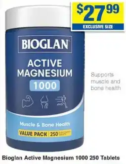 My Chemist Bioglan Active Magnesium 1000 250 Tablets offer