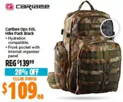 Anaconda Carlbee Ops 50L Hike Pack Black offer
