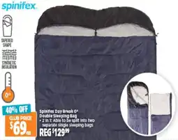Anaconda Spinifex Day Break 0° Double Sleeping Bag offer