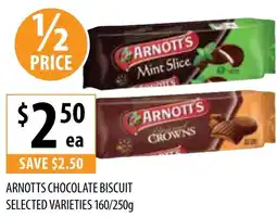 Supabarn ARNOTTS CHOCOLATE BISCUIT 160/250g offer