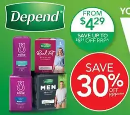 Terry White Poise & Depend Selected Range offer