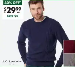 Harris Scarfe J.C. LANYON Kingston Crew Neck Cable Knit offer