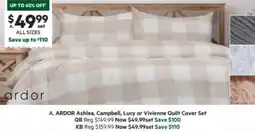 Harris Scarfe ARDOR Ashlea, Campbell, Lucy or Vivienne Quilt Cover Set offer