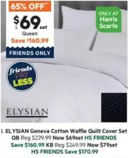 Harris Scarfe ELYSIAN Geneva Cotton Waffle Quilt Cover Set offer