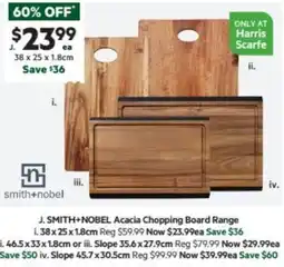 Harris Scarfe SMITH+NOBEL Acacia Chopping Board Range offer