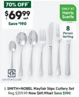 Harris Scarfe SMITH+NOBEL Mayfair 56pc Cutlery Set offer