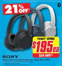 The Good Guys Wireless Noise Cancelling Headphones - Black, Blue or White offer
