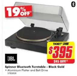 The Good Guys Spinner Bluetooth Turntable - Black Gold offer