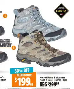 Anaconda Merrell Men's & Women's Moab 3 Gore-Tex Low Hiker offer