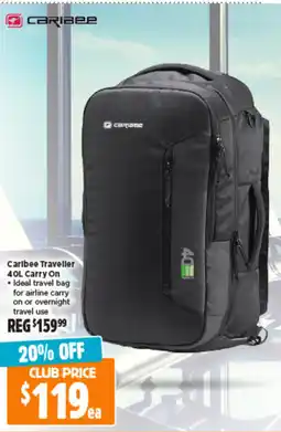 Anaconda Caribee Ops 50L Hike Pack Black 40L Carry On offer