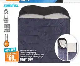 Anaconda Spinifex Day Break 0° Double Sleeping Bag offer