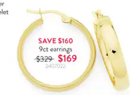 Goldmark 9ct earrings offer