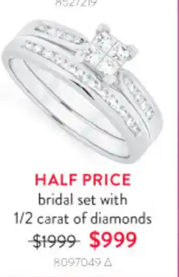 Goldmark bridal set with 1/2 carat of diamonds offer