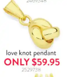 Goldmark love knot pendant offer