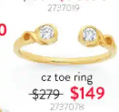 Goldmark cz toe ring offer