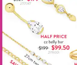 Goldmark cz belly bar offer