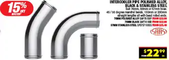 Autopro INTERCOOLER PIPE POLISHED ALLOY, BLACK & STAINLESS STEEL offer