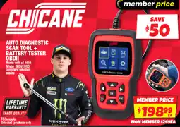 Autobarn AUTO DIAGNOSTIC SCAN TOOL + BATTERY TESTER OBDII offer