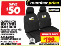 Autobarn CANVAS ICON SEAT COVERS BLACK FRONT offer