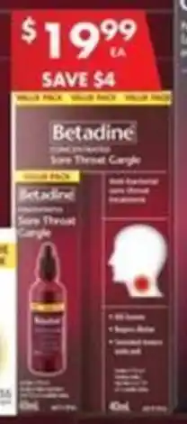 Pharmacy4Less Betadine Sore Throat Gargle offer