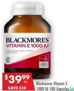 Pharmacy4Less Blackmores Vitamin E 1000 IU 100 Capsules! offer