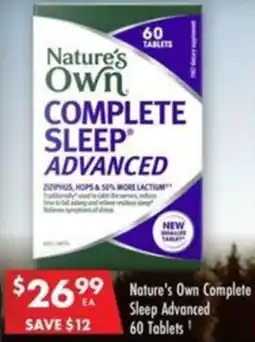 Pharmacy4Less Nature's Own Complete Sleep Advanced 60 Tablets offer