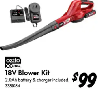 Bunnings 18V Blower Kit 2.0Ah battery & charger included. 3381084 offer