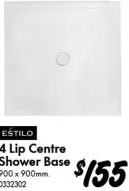 Bunnings 4 Lip Centre Shower Base 900 x 900mm offer