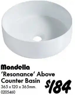 Resonance Above Counter Basin