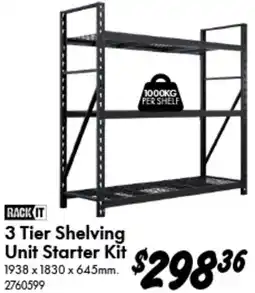 Bunnings 3 Tier Shelving Unit Starter Kit 1938 x 1830 x 645mm offer