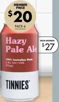 Vintage Cellars Tinnies Hazy Pale Ale Cans 375ml offer