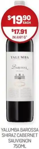 YALUMBA BAROSSA SHIRAZ CABERNET SAUVIGNON 750ML