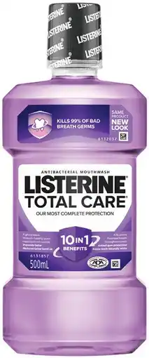 IGA Listerine Total Care Antibacterial Mouthwash 500mL Selected Varieties offer