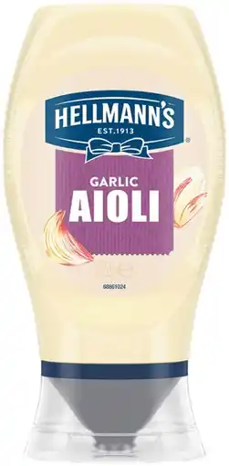 IGA Hellmann's Garlic Aioli or Peri Peri Mayonnaise 252g offer