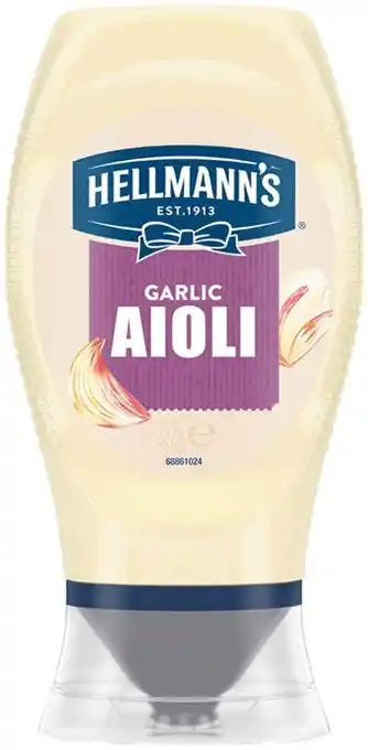 IGA Hellmann's Garlic Aioli or Peri Peri Mayonnaise 252g offer