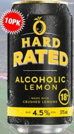 Liquor Stax Hard Rated 4.5% Alcoholic Lemon 10 x 375ml offer