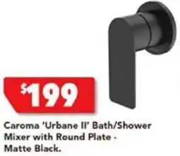 Harvey Norman Caroma 'Urbane II' Bath/Shower Mixer with Round Plate - Matte Black offer