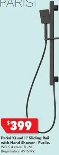 Harvey Norman Parisi 'Quad II' Sliding Rail with Hand Shower - Fucile offer