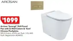 Harvey Norman Arcisan 'Synergii' Wall-Faced Pan with In-Wall Cistern & 'Xoni' Chrome Flushplate offer