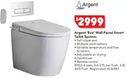 Harvey Norman Argent 'Evo' Wall-Faced Smart Toilet System offer